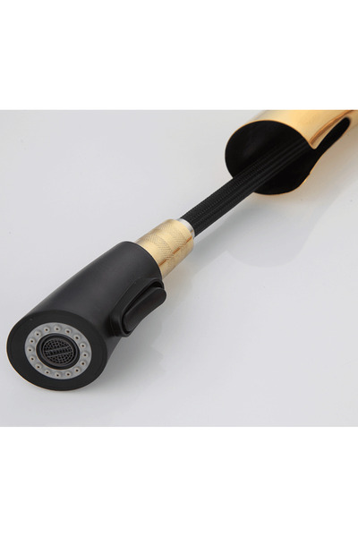 OEM Kitchen faucet with pull-out spray Zena, glossy gold