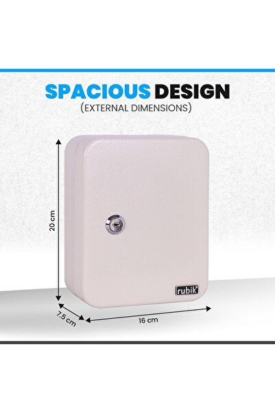 RUBIK 20-Key Metal Wall-Mounted Key Cabinet (White)