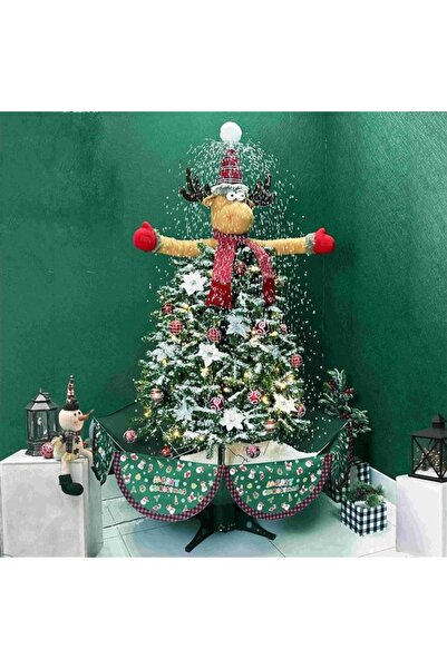 OEM Brad de Crăciun cu ninsoare și bază umbrelă,led si globuri si muzica , 18...