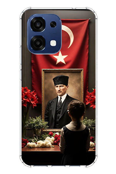 TechTree حافظة سيليكون متوافقة مع هاتف اوبو A6 برو بتصميم العلم التركي أتاتور...