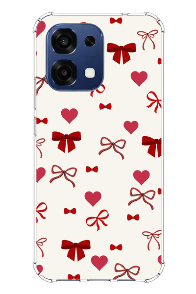 TechTree حافظة سيليكون متوافقة مع هاتف اوبو A6 برو باللون العنابي على شكل قلب...