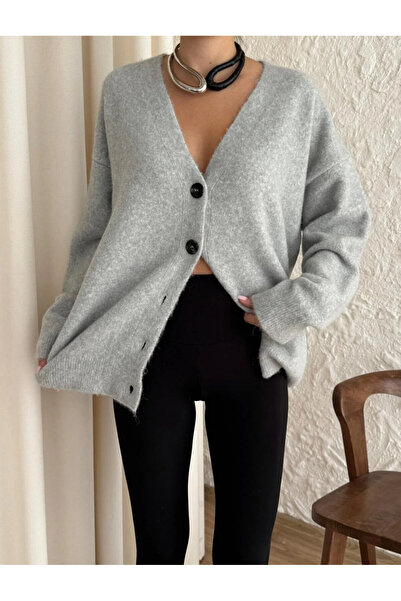 jöns since 1997 Women's V-Neck Oversized Soft Knitwear Cardigan