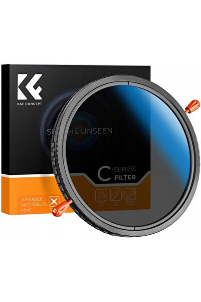 K&F CONCEPT 58mm 2in1 Değişken ND2-ND32 + CPL Filtre / Nano -C serisi Kaplama