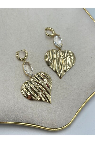 MyladyAccessoriess Baguette Stone Detail Star Earrings (Brass Plated)