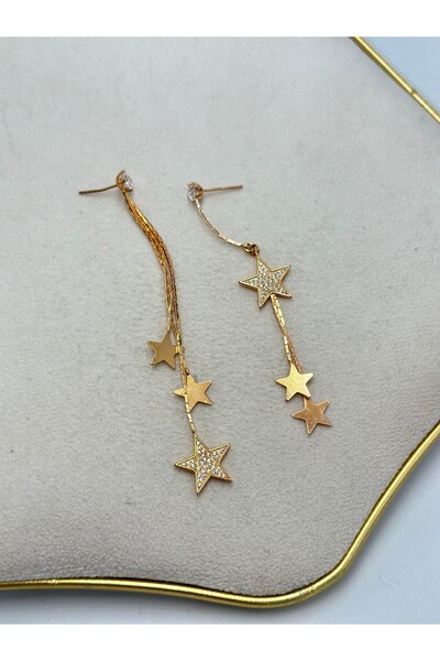 MyladyAccessoriess Dangling Star Earrings (Steel)