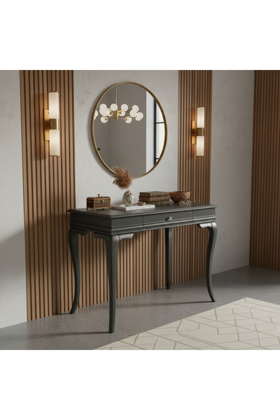 Wooding Mobilya 80 Cm Masif Rustik Antrasit Dresuar