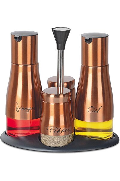 NEONI Premium Stainless Steel Spice Organizing Jars Set of 4 with Rotating Stand