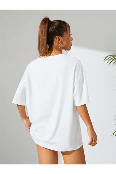 Bozz&Bozz Collection Women's Oversized Juicy Crystal Stone Printed T-Shirt