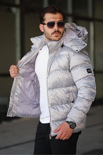 BOSS PREMIUM FASHION PUFFER JACKET – SILVER MONOGRAM