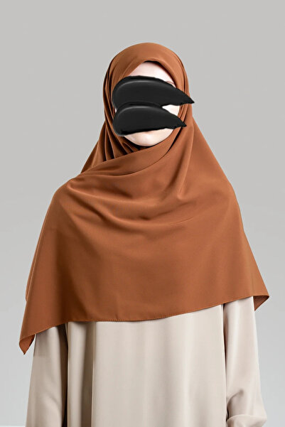 Lemaye Μεταξωτό Μεταξωτό Κασκόλ Μεγάλου Μεγέθους - Κανέλα