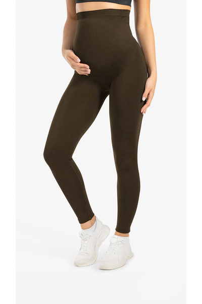 cervus Bloomar Women's Seamless Maternity Leggings – Stretchy with Abdominal Support and Stitch-Free Maternity Leggings