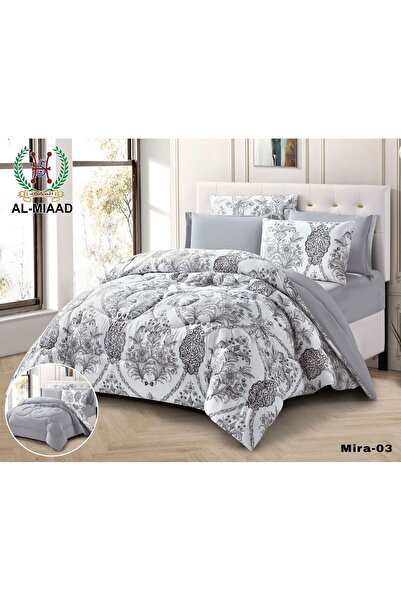 Moon Mira Double Bedspread Set, 6 Pieces, Embossed Design, by Qasr Al-Arayes