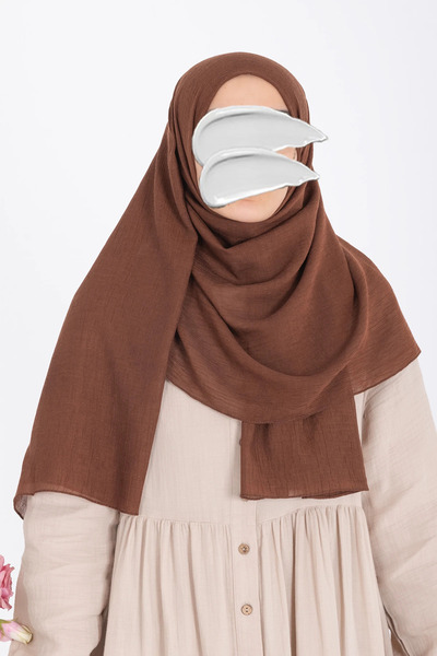 Lemaye Natural Crinkle Shawl - Bitter Brown