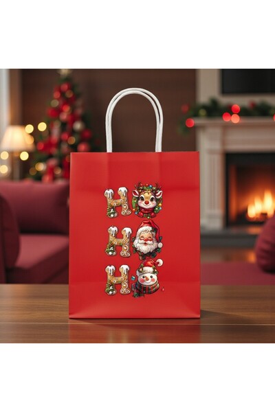 Armada حقيبة هدايا ورقية بمقابض حمراء ملتوية مكونة من 3 قطع - مع ملصق بتصميم ...