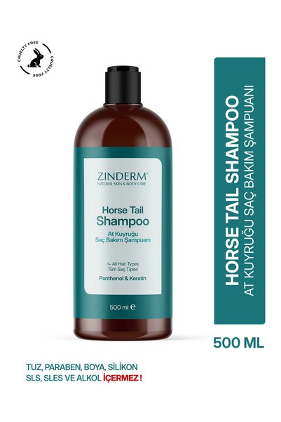 zinderm Horse Tail Shampoo - Anti-Hair Loss and Fast Growth Effective Salt-Free Shampoo (4 Pcs X 500 ml)
