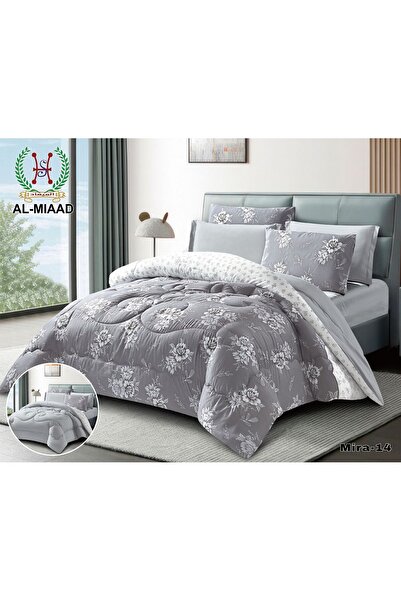 Moon Mira Double Bedspread Set, 6 Pieces, Embossed Design, by Qasr Al-Arayes