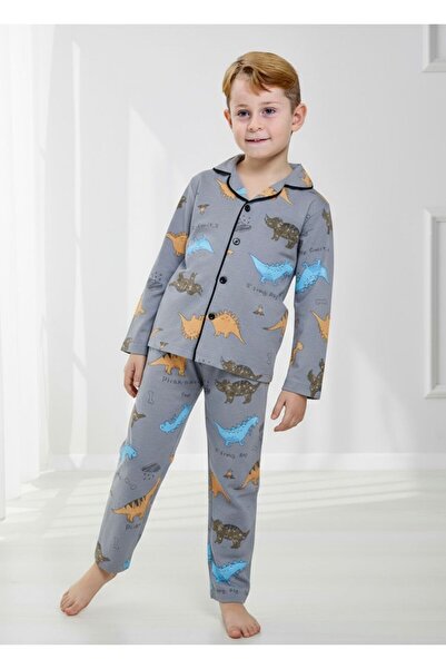 ÖRZİKİDS Men's Nightgown and Pajama Set, Long Sleeves, Ages 4/12.