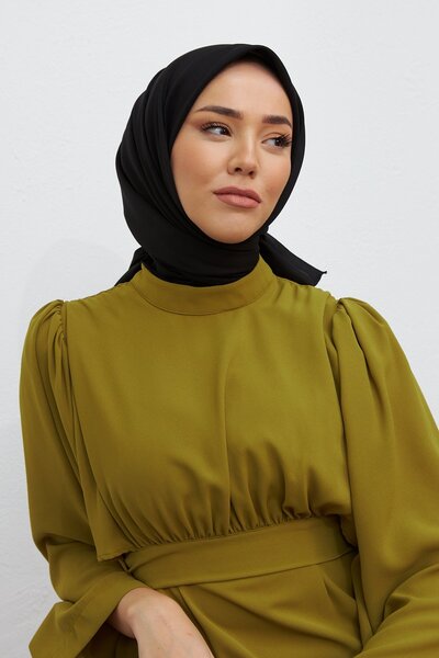 Silk Home Black Plain Twill Polyester Scarf