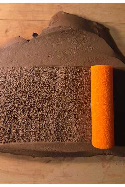 Enbceramic 10 CM SERAMİK POLİMER KİL DOKU RULOSU DESEN OKLAVASI