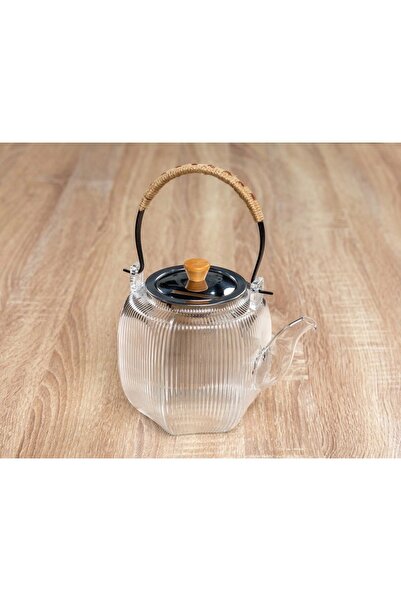 cc bin shihon High-end glass teapot with handle, 1-liter capacity, made of borosilicate glass.