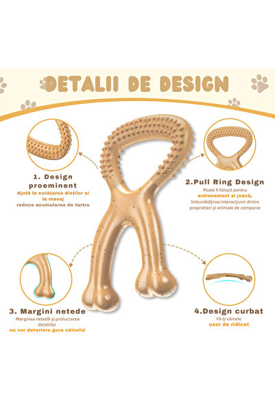 StfTauc Dog Chew Toy Bone Shape, Beef Flavor, Durable Nylon, White + 3 Free Play Balls