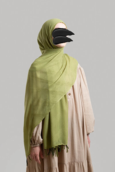 Lemaye Σάλι μουσελίνας με μποέμικο σχέδιο - Lime