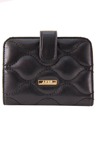 Aker Black Square Snap Wallet Czdn30010