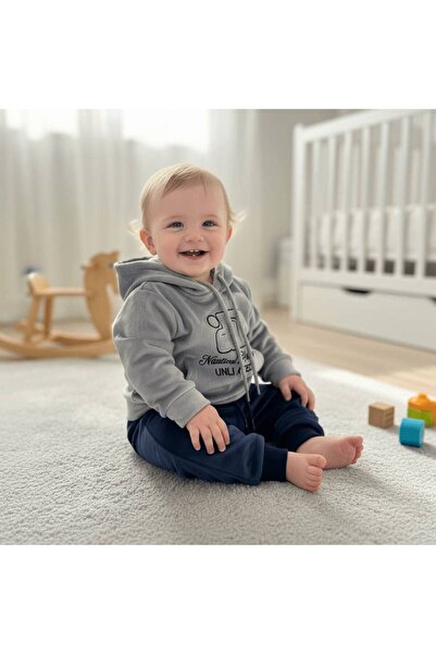 alqarat Baby Boy's Velour Hooded Tracksuit Set