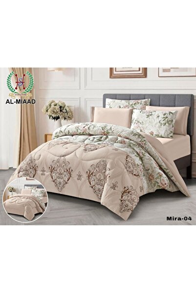 Moon Mira Double Bedspread Set, 6 Pieces, Embossed Design, by Qasr Al-Arayes