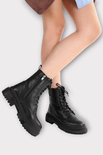 Liger Thick Sole Zippered Boots Women's Boots Black