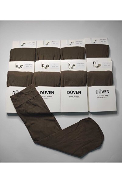 DÜVEN 8 Pairs of Matte Textured 40 Den Medium Thick Mousse Mink Knee-Length Trouser Socks