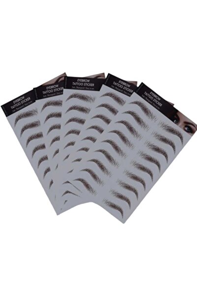 irtihal 1 Paket Kahverengi Kaş Dövmesi Sticker Kalıcı Suya Dayanıklı Doğal Ka...
