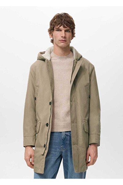 MANGO Man Su itici kapüşonlu kapitone parka