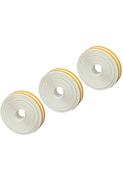 GENERIC4 مجموعة شرائط عزل الأبواب ذاتية اللصق، أبيض، 5 أمتار، 3 قطع