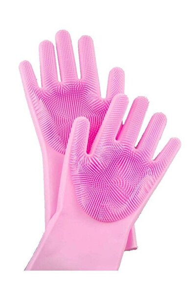GENERIC4 Magic silicone gloves with washing sponge - pink