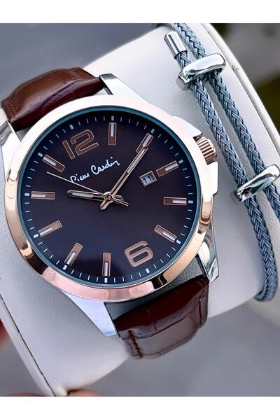 Pierre Cardin Leather Band 2 Years Warranty 3 Atm Water Resistant Men's Wristwatch Ek.800411F10