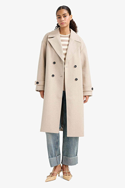 DeFacto Regular Fit Düğmeli Uzun Kaşe Kaban F1197AX25WN