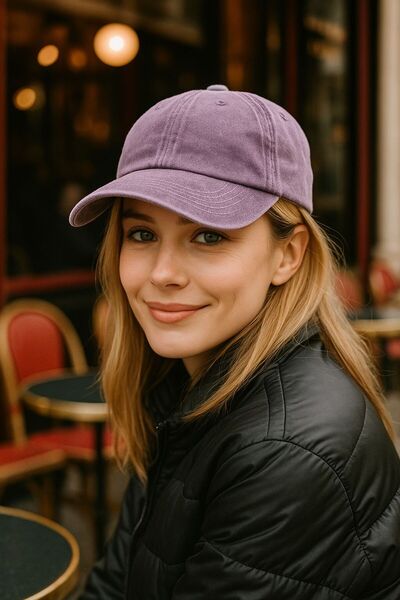 MARBERRY Γυναικείο καπέλο από βαμβακερό λιλά αντίκες