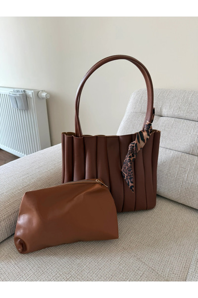 RoseandRoses Poffey Women's Bag with Scarf and Makeup Bag Gift