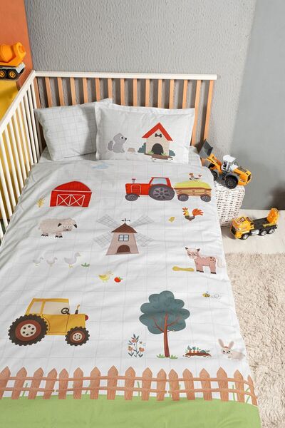 Budi Kanz Ranforce Bebek Nevresim Takımı Knz-001 Farming