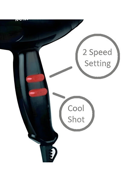 Nova NV‑6130 Hair Dryer with Ionization, Diffuser and Concentrator – Adjustable Speed ​​& Temperature