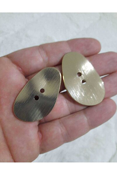 beyna aksesuar زر معدني كبير غير متماثل مطلي بالذهب 4.5 سم عبوة واحدة تحتوي ع...