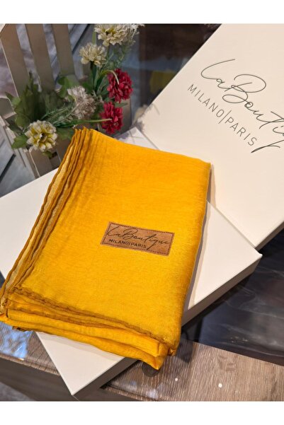 La Boutique Eşarp La Boutique Güz Yaz Serinliği Düz Bitkisel Şal