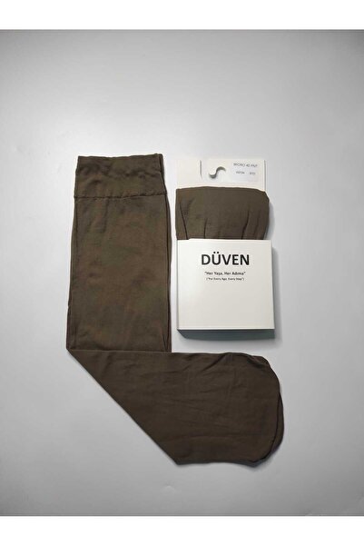 DÜVEN Matte Textured 40 Den Medium Thick Mousse Mink Knee-Length Trouser Socks