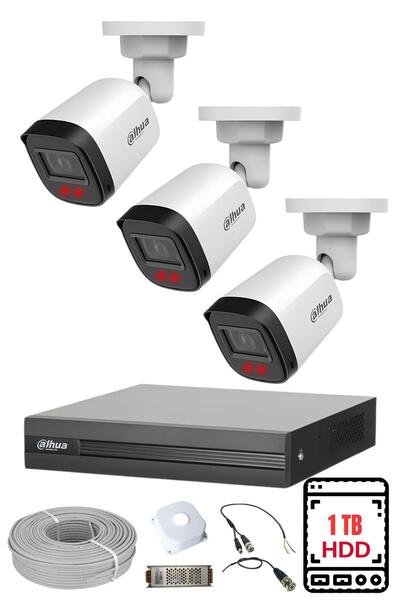 FURY DAHUA 3 Kameralı Gece Görüşlü Su Geçirmez FULL HD Güvenlik Kamerası Seti...