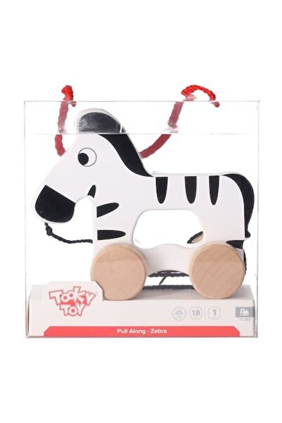 Tooky Toy Jucărie Zebră de Tras (Zebră din Lemn de Tras)