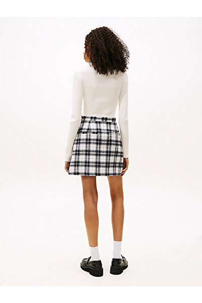 Tommy Hilfiger High Rise A-Line Flannel Mini Skirt