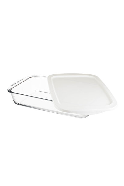 ABAREEK Rectangular glass oven tray with a capacity of 3.6 liters and a lid