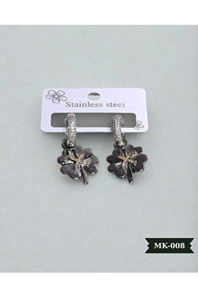 Jevellery Leaf Detailed Steel Earrings