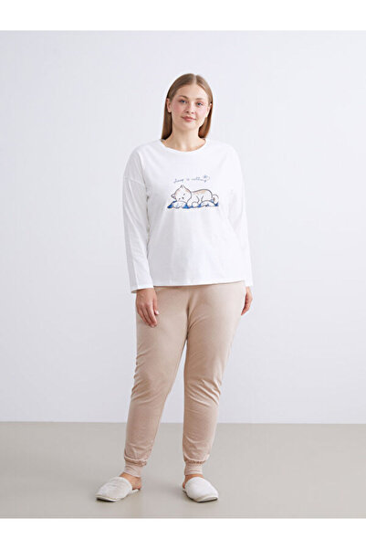 LC Waikiki Crew Neck Printed Women's Pajamas Set